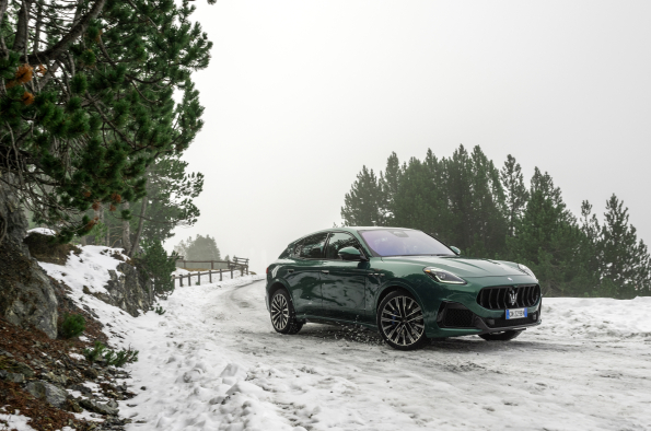 Exterior of green 2025 Maserati Grecale Trofeo.