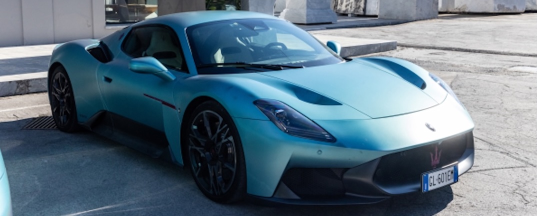 A 2026 Maserati MCPura facing the camera.